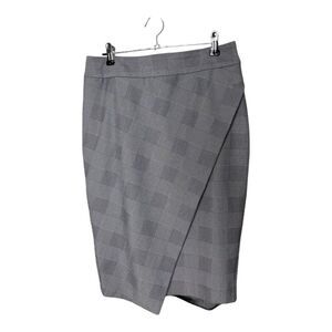 Express Gray Glen Plaid Asymmetric Wrap Pencil Skirt - Size 6